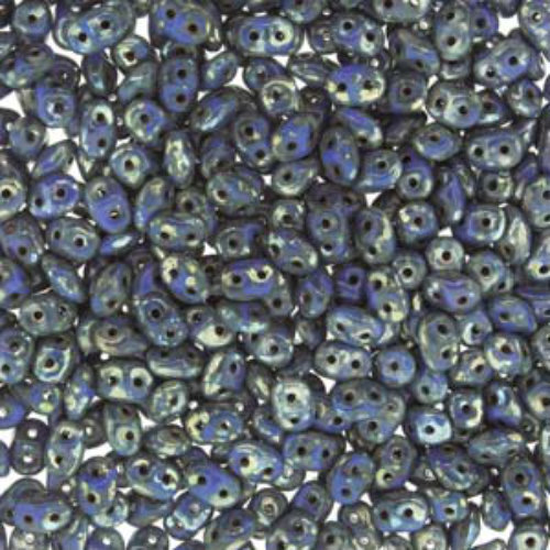 Mini Duo 2mm x 4mm - DU0433050-43400 - Royal Blue Picasso