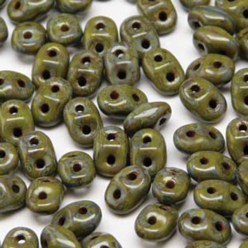 Mini Duo 2mm x 4mm - DU0453410-86805 - Opaque Dark Olive Travertine