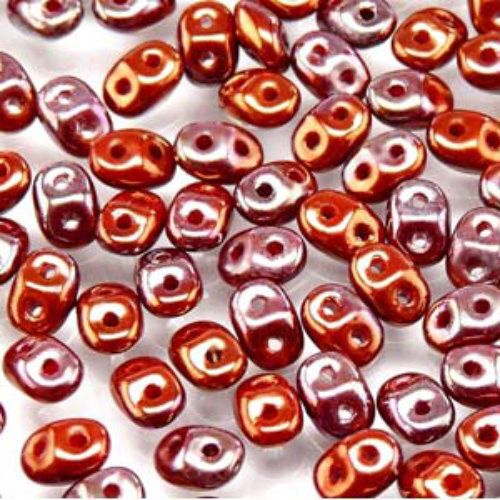 Mini Duo 2mm x 4mm - DU0493200-15780 - Coral Red Iris Luster