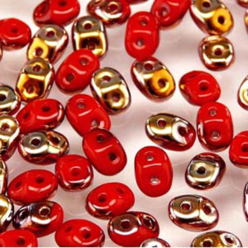 Mini Duo 2mm x 4mm - DU0493200-27101 - Coral Red Capri Gold