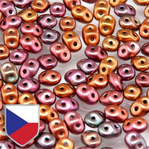 Super Duo 2.5mm x 5mm Czech Shield - DU0500030-01640CS - Crystal Violet Rainbow