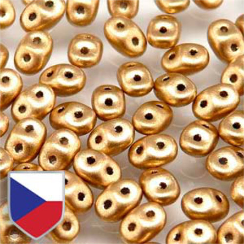 Super Duo 2.5mm x 5mm Czech Shield - DU0500030-01710CS - Crystal Bronze Pale Gold