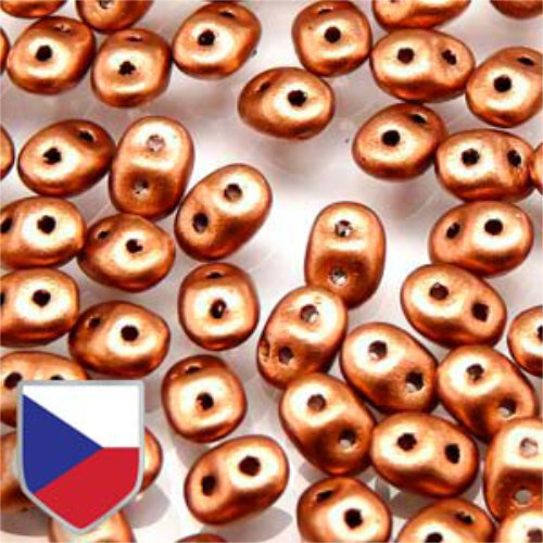 Super Duo 2.5mm x 5mm Czech Shield - DU0500030-01780CS - Crystal Bronze Copper