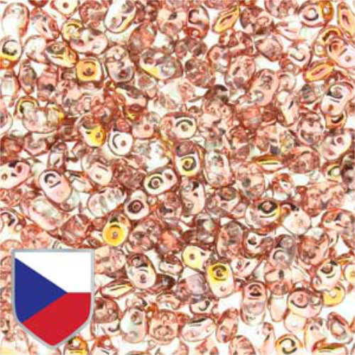 Super Duo 2.5mm x 5mm Czech Shield - DU0500030-27101CS - Crystal Capri Gold