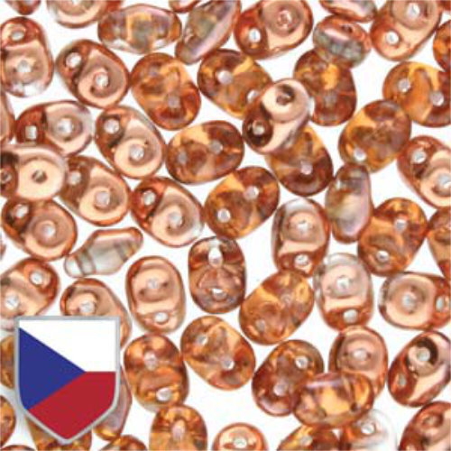 Super Duo 2.5mm x 5mm Czech Shield - DU0500030-27137CS - Crystal Sunset