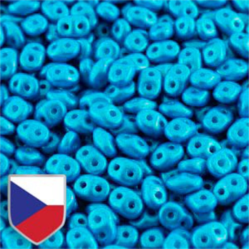 Super Duo 2.5mm x 5mm Czech Shield - DU0502010-24009CS - Pearl Shine Azuro