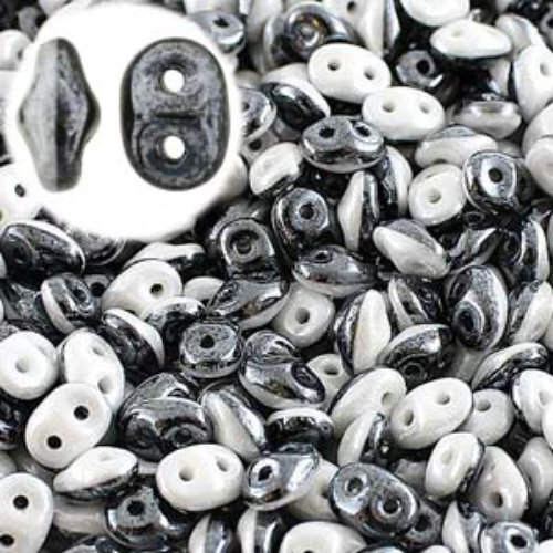 Super Duo 2.5mm x 5mm - DU0503849-14400 - Duet Black & White Luster