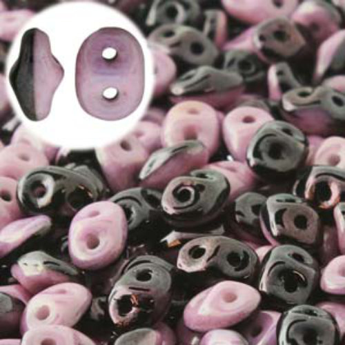 Super Duo 2.5mm x 5mm - DU0503849-14494 - Duet Black & White Lilac Luster