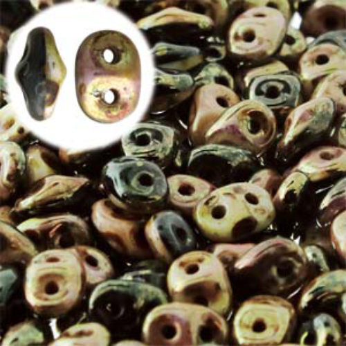 Super Duo 2.5mm x 5mm - DU0503849-15695 - Duet Black & White Bronze Luster