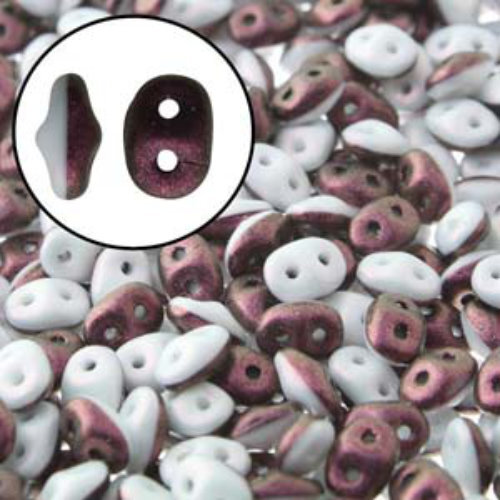 Super Duo 2.5mm x 5mm - DU0503849-29064 - Duet Black & White Polychrome Plum