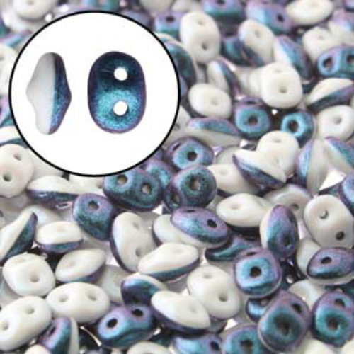Super Duo 2.5mm x 5mm - DU0503849-29074 - Duet Black & White Polychrome Blueberry