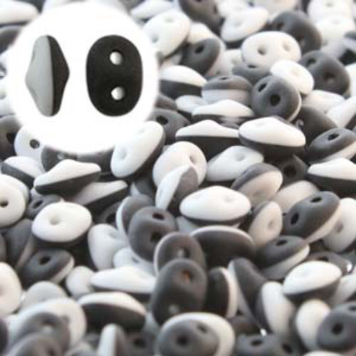 Super Duo 2.5mm x 5mm - DU0503849-84110 - Matte Opaque Duet Black & White