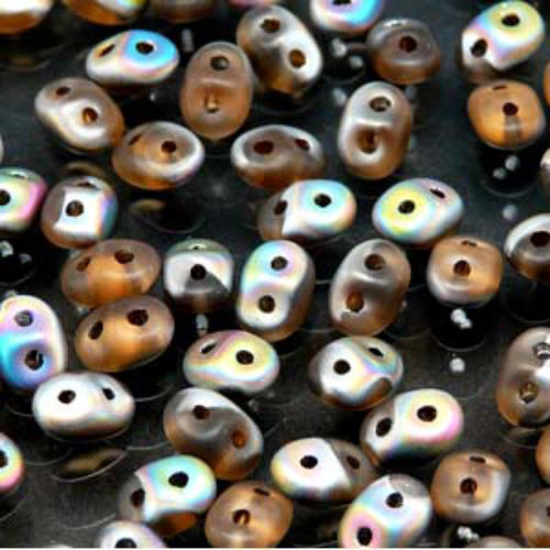 Super Duo 2.5mm x 5mm - DU0510230-28171 - Matte Smoke Topaz Vitrail