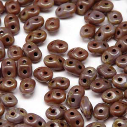 Super Duo 2.5mm x 5mm - DU0523020-86805 - Opaque Violet Dark Travertine