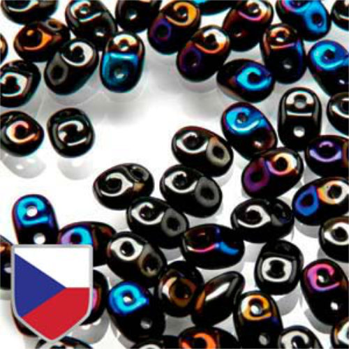 Super Duo 2.5mm x 5mm Czech Shield - DU0523980-22201CS - Jet Azuro