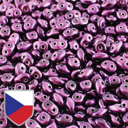 Super Duo 2.5mm x 5mm Czech Shield - DU0523980-24202CS - Metalust Purple