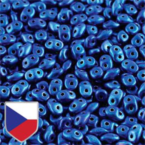 Super Duo 2.5mm x 5mm Czech Shield - DU0523980-24203CS - Metalust Crown Blue