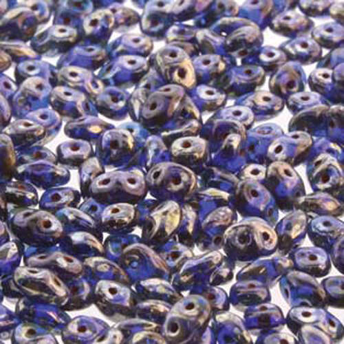 Super Duo 2.5mm x 5mm - DU0530090-43400 - Transparent Cobalt Picasso