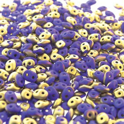 Super Duo 2.5mm x 5mm - DU0533050-26471 - Matte Opaque Royal Blue Fools Gold