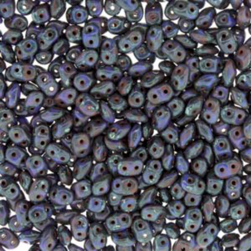 Super Duo 2.5mm x 5mm - DU0533050-86805 - Opaque Blue Dark Travertine