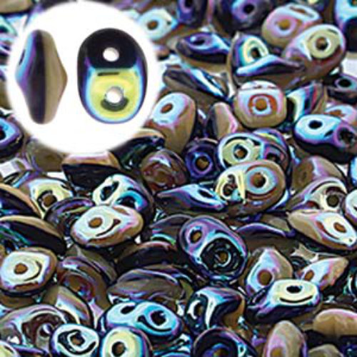 Super Duo 2.5mm x 5mm - DU0533413-28703 - Duet Opaque Navy Ivory Full AB
