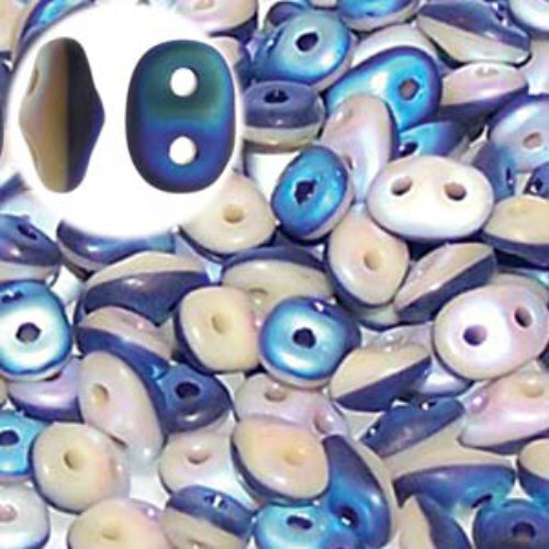Super Duo 2.5mm x 5mm - DU0533413-28773 - Matte Duet Opaque Navy Ivory AB