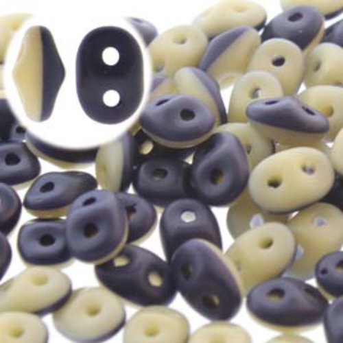 Super Duo 2.5mm x 5mm - DU0533413-84110 - Matte Duet Opaque Navy Ivory 