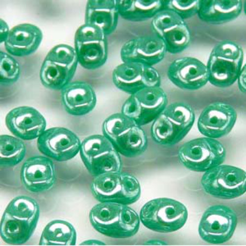Super Duo 2.5mm x 5mm - DU0563130-14400 - Turquoise Green White Luster
