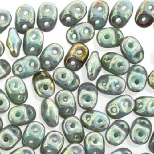 Super Duo 2.5mm x 5mm - DU0563130-15495 - Turquoise Green Red Terracotta