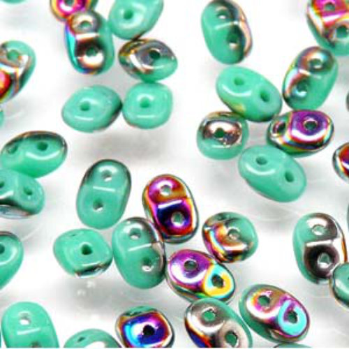 Super Duo 2.5mm x 5mm - DU0563130-28101 - Turquoise Green Vitrail