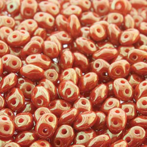 Super Duo 2.5mm x 5mm - DU0593140-14495 - Opaque Orange / Red Luster
