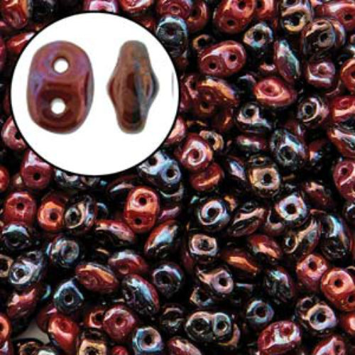 Super Duo 2.5mm x 5mm - DU0593298-15001 - Duet Opaque Red Black Nebula