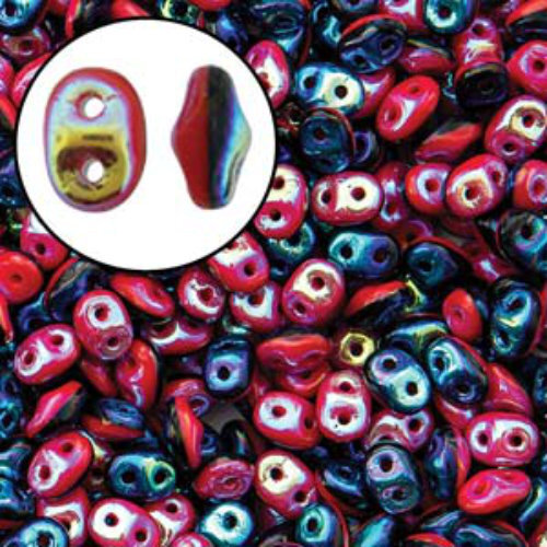Super Duo 2.5mm x 5mm - DU0593298-28703 - Duet Opaque Red Black AB