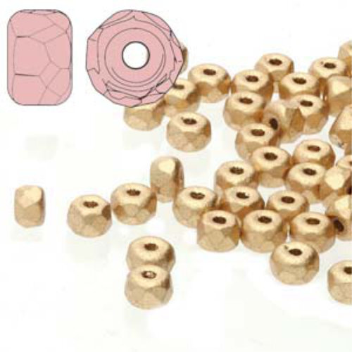 Faceted Micro Spacers 2mm x 3mm - Pale Bronze Gold - FPMS2300030-01710