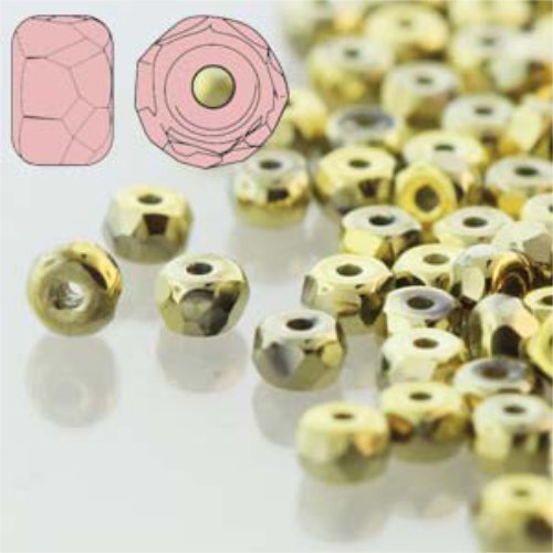 Faceted Micro Spacers 2mm x 3mm - Full Amber - FPMS2300030-26443