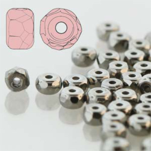 Faceted Micro Spacers 2mm x 3mm - Chrome - FPMS2300030-27400