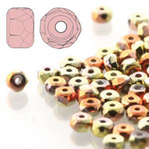 Faceted Micro Spacers 2mm x 3mm - Crystal California Gold Rush - FPMS2300030-98542