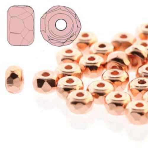 Faceted Micro Spacers 2mm x 3mm - Copper Plated - FPMS2300030-CP