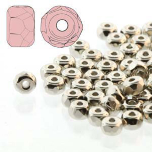 Faceted Micro Spacers 2mm x 3mm - Nickel Plated - FPMS2300030-NI