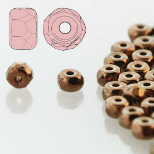 Faceted Micro Spacers 2mm x 3mm - Dark Bronze - FPMS2323980-14415