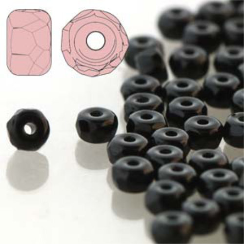 Faceted Micro Spacers 2mm x 3mm - Jet - FPMS2323980