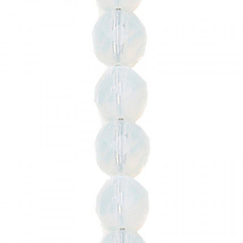 3mm Fire Polished Round Beads - Milky White 0100 - 59 Pieces
