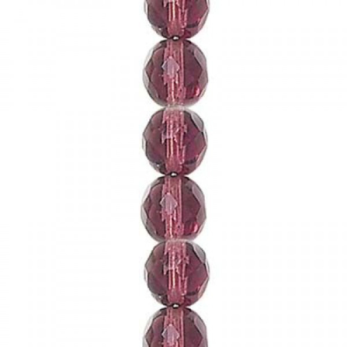 3mm Fire Polished Round Beads - Dark Amethyst 2006 - 59 Pieces