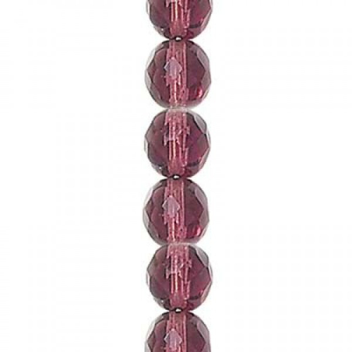 3mm Fire Polished Round Beads - Dark Amethyst 2006 - 59 Pieces