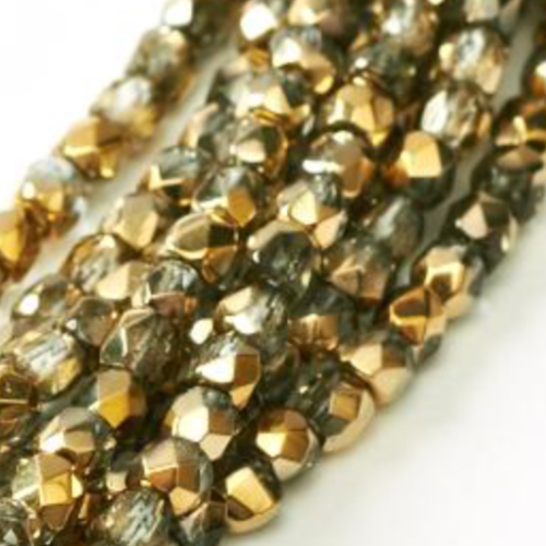 2mm Fire Polish Bead - Crystal Amber - 00030-26441 - 50 Piece Bag