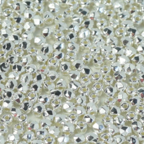 2mm Fire Polish Bead - Crystal Silver Plated - 00030-31000 - 50 Piece Bag
