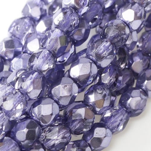 2mm Fire Polish Bead - Crystal Violet Metallic Ice - 00030-67236