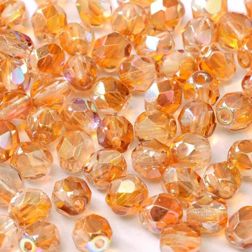 2mm Fire Polish Bead - Crystal Orange Rainbow - 00030-98535