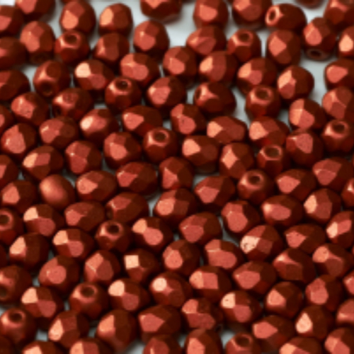 2mm Fire Polish Bead - Lava Red  - 01890