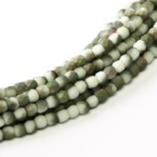 2mm Fire Polish Bead - Chalk White Vitrail Matte - 03000-28171